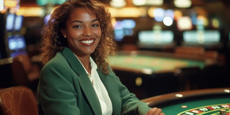 Dealer terlatih dengan bahasa Indonesia dan Inggris Dealer profesional md88 di meja live blackjack